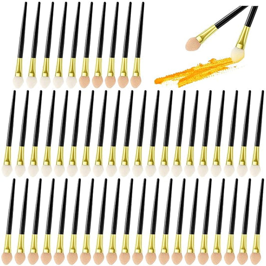 50 Pcs Sponge Eyeshadow Brush, Dual Sides Eye Shadow Sponge Applicators, Make Up Brush Eye Makeup Applicators Beauty Tool for Women Girls