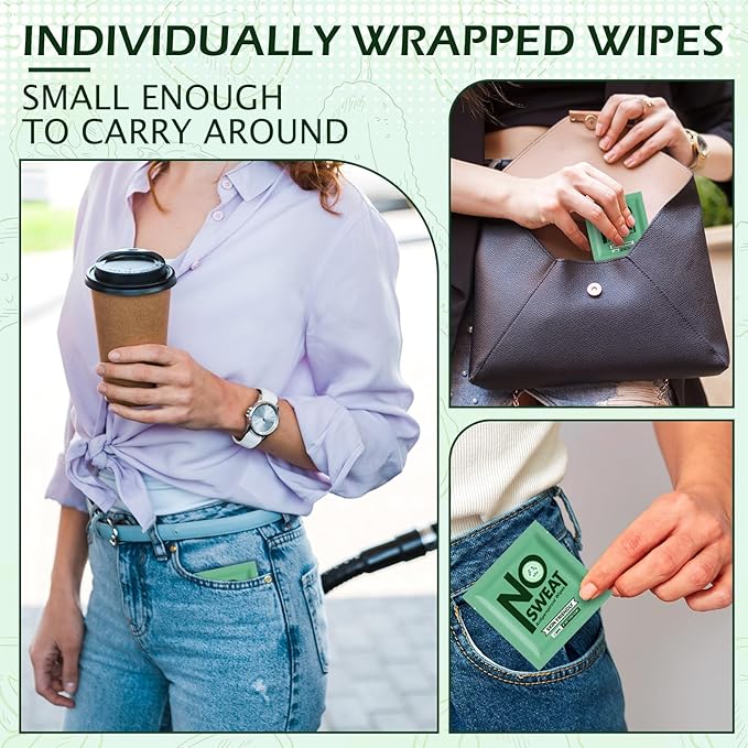 Timgle 150 Pcs Mini Travel Deodorant Wipes Individually Wrapped Antiperspirant Armpit Deodorant Body Sweat Wipes for Teens Women Men Sports Travel Underarm Sweating (Cucumber)