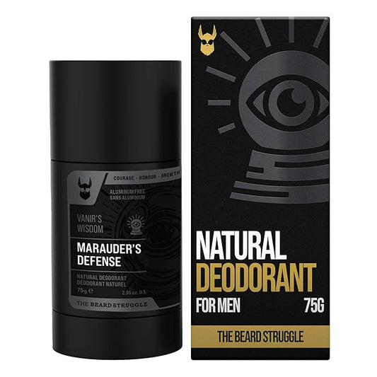 The Beard Struggle Marauder's Defense - Natural Charcoal Infused Deodorant Men, Aluminum Free - Platinum Collection, Vanir's Wisdom, 2.65 oz