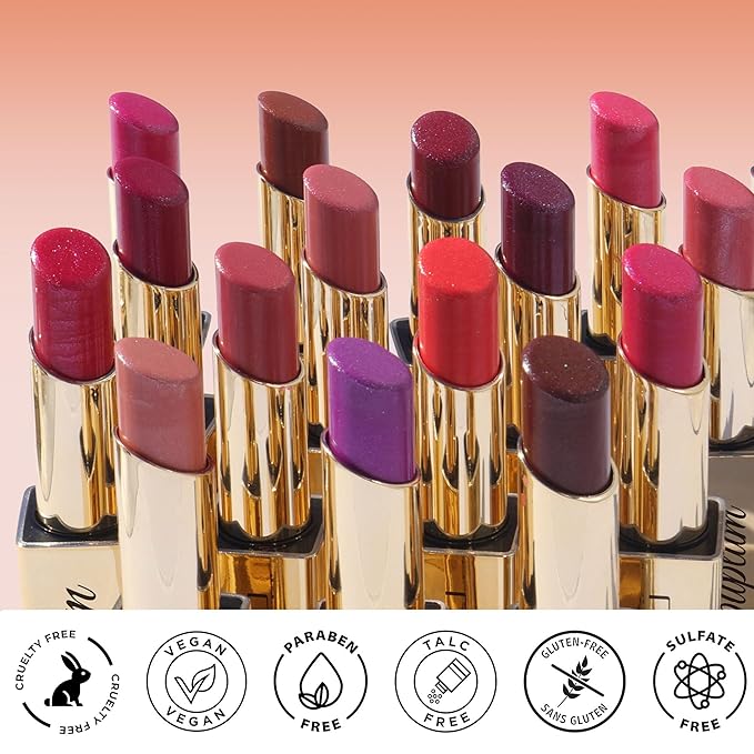 Hot Pink Brown Nude Lipstick Set for Women Shimmer Tinted Lip Balm Hydrating Moisturizing Lipstick Cruelty Free Lip Makeup, DM110/117/118