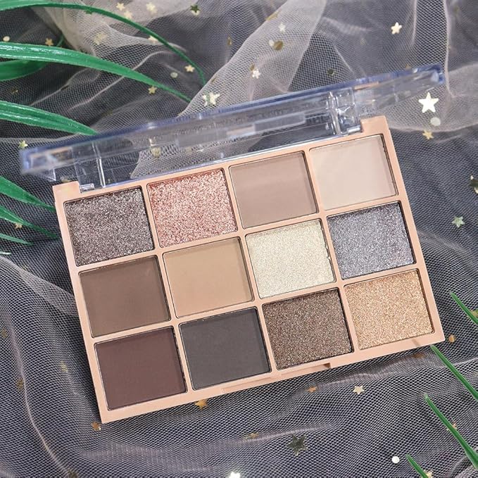 SUAKE Neutral Smokey Eye Shadow Palette,Nude Silver Gray Black Cream Eyeshadow Palette,Make Up Pallets for Women, Highly Pigmented Long Lasting Naturing-Looking