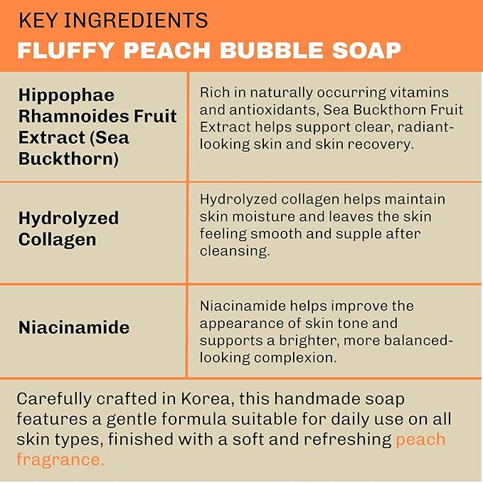 CDH7DAYS EWG VERIFIED VEGAN BAR SOAP/HANDMADE (MADE IN KOREA) Natural Body Soap Bar, Plant-Based, Handmade SOFT MILKY SOAP (Recommendation for MOTHER) (2, PEACH)