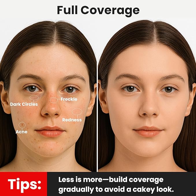 FV Waterproof Liquid Concealer, Lightweight & Longwear, Full Coverage for Dark Circles, Redness, Fine Lines and Acne, Matte Hydrating Concealer Makeup for Women, 03 Sand