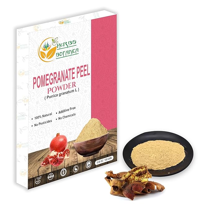 Pomegranate Peel Powder 100% Pure & Natural Pomegranate Powder for Herbal Tea, Skincare & DIY Beauty Finely Ground, Additive-Free, Resealable Pack 5.3 oz