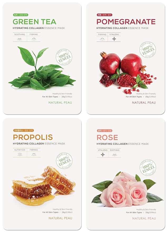 [8 Variety Packs] Hydrating Collagen Essence Face Mask (28 g / 0.99 oz.)