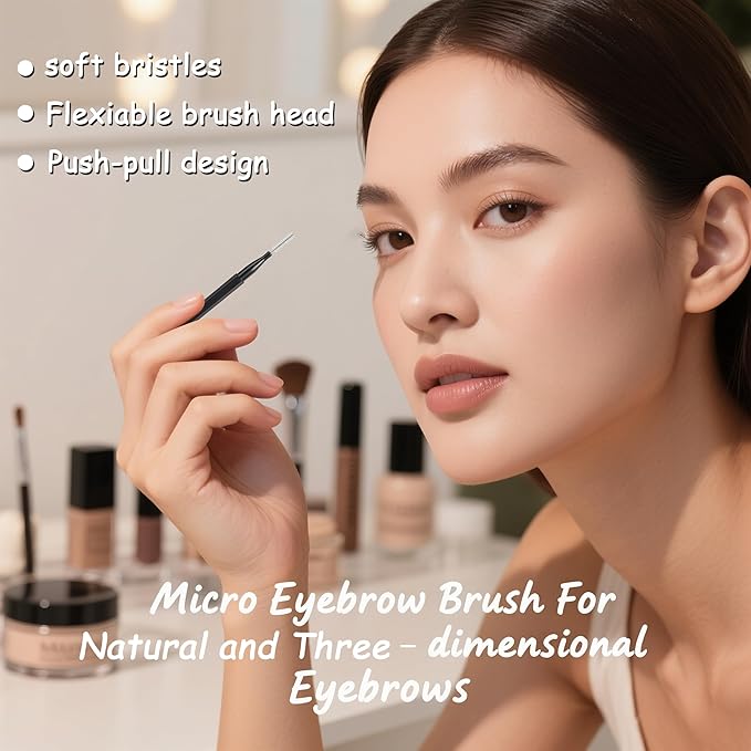 40Pcs Micro Eyebrow Brush with Cap, Brow Lamination Brush Spoolies for Eyelash & Brow, Lash Filler & Lift Tool, Tint Brushes for Brows and Lashes, Eyelash Extensions Comb