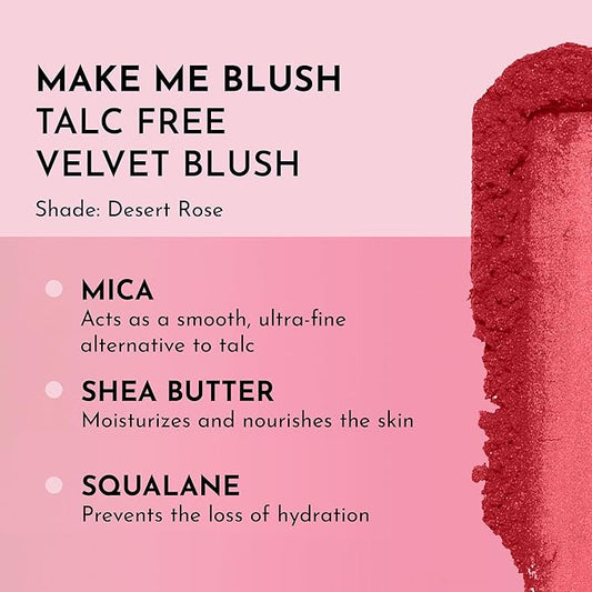 LAWLESS Make Me Blush Talc Free Velvet Blush, Dessert Rose, Pink, 0.18 Ounce