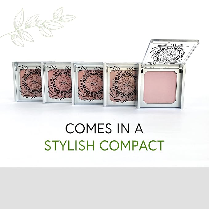 Honeybee Gardens Complexion Perfecting Blush in Rendezvous, Soft Neutral Rose, Pigmented, Vegan & Gluten-Free, 8.5g
