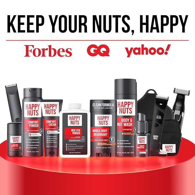 Happy Nuts Whole Body Deodorant for Men - Full Body Odor Control - Ideal for Perfect for Pits, Groin, and More - Powerful & Effective Men's Deodorant (2.65 Ounce (Pack of 2), Original)