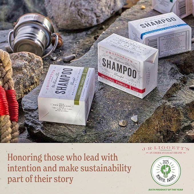 J·R·LIGGETT'S All-Natural Shampoo Bar, Original Formula - Supports Strong and Healthy Hair - Nourish Follicles with Antioxidants and Vitamins - Great for Holiday Gifts & Stocking Stuffers, 3.5 Ounces
