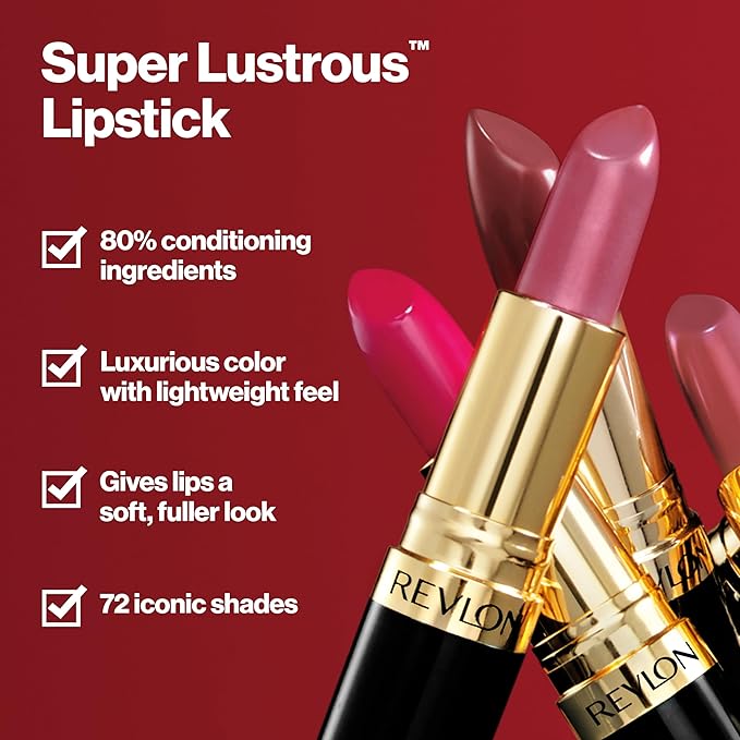 Revlon Super Lustrous Lipstick, Creamy Formula For Soft, Fuller-Looking Lips, Moisturized Feel, 755 Bare It All, 0.15 oz