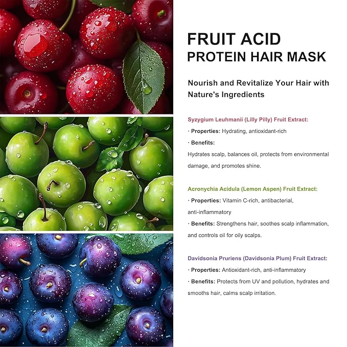 U-COLAGENT Fruit Acid Collagen Protein Hair Mask – Deep Nourishing Treatment for Dry, Damaged Hair – Strengthen, Repair, and Restore – Suitable for All Hair Types 300ml / 10 fl.oz