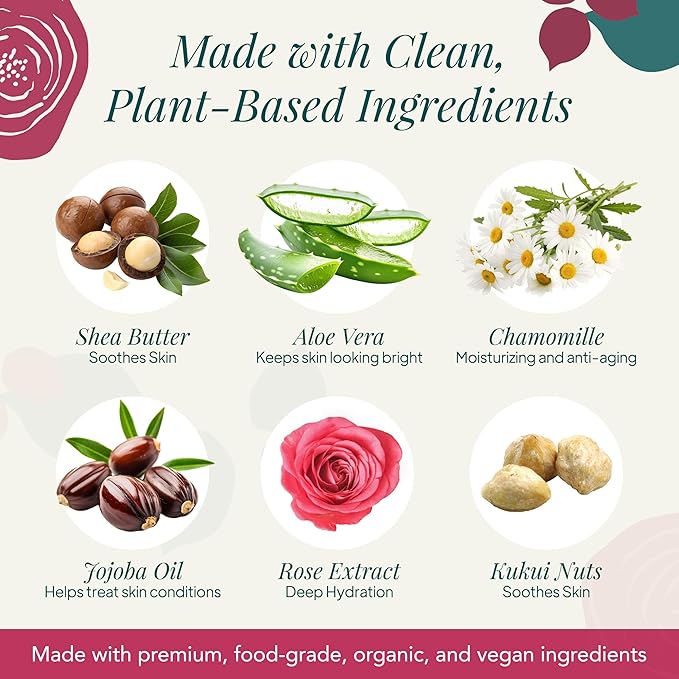 Body Wash Bulgarian Rose Saavy Naturals-Plant-Based Ingredients- Made In USA - Sensitive Skin Body Washl Organic Formula With Coconut Oil, Shea Butter, And Aloe Vera - 8.5 Fl Oz