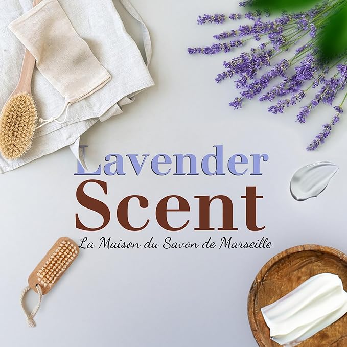 Lavender Soap Bars 3xPack – Enriched With Organic Shea Butter - 97% Natural Ingredients - Traditionally Made - French Milled in Provence - Gentle For Skin – 3x8.8 oz - La Maison Du Savon