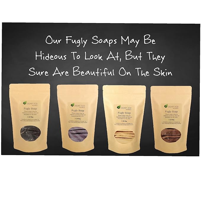 Aspen Kay Naturals - 1 Pound Bag of Fugly Soap, a Mixture of Dented & Imperfect Soap Bars, Soap Ends & Chunks. Natural & Organic Ingredients. (Oatmeal Milk & Honey)