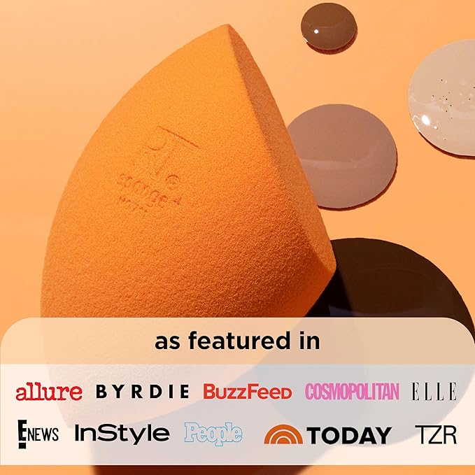 Real Techniques Miracle Complexion Sponge, Makeup Blender for Liquid and Cream Foundation, Full Coverage, Streak-Free Professional Makeup Tool, Cruelty Free, Vegan, Latex Free, 4 Count
