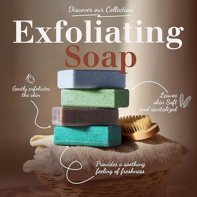 Exfoliating Rose Soap Bars 3xPack – Enriched With Organic Shea Butter - 97% Natural Ingredients - Traditionally Made - French Milled in Provence - Gentle For Skin – 3x8.8 oz - La Maison Du Savon