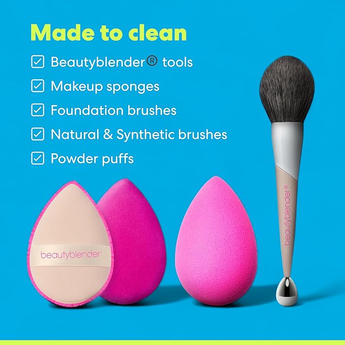 beautyblender Blendercleanser Tool Scrub Solid Cleanser – Unscented Scented Makeup Sponge & Brush Cleansing Bar – Hand, Sponge, and Brush Cleanser, Removes Makeup & Buildup, Travel-Friendly, 1 oz