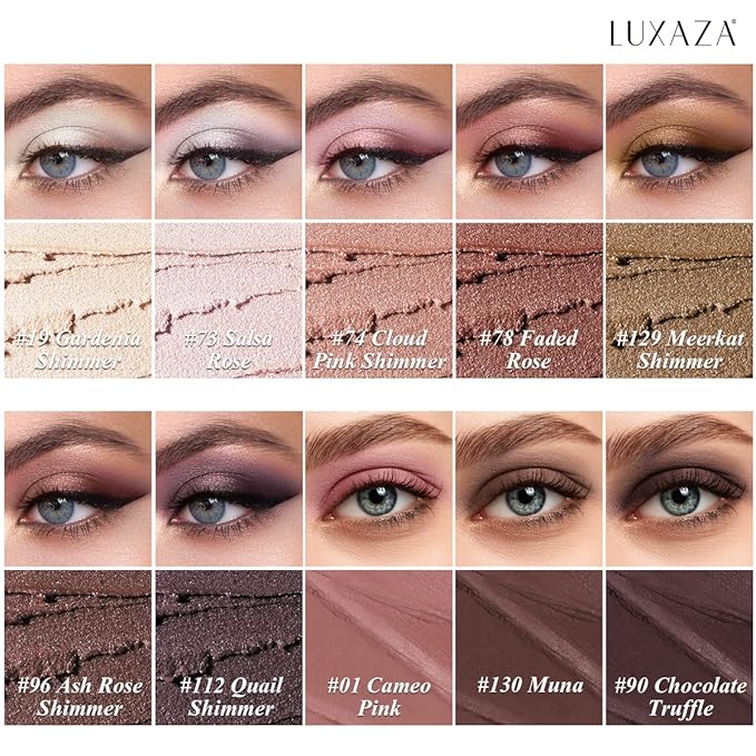 10PCS Eyeshadow Stick,Shimmer And Matte Brown Metallic Cream Eyeshadow Pencil Crayon with Smudge-proof & Waterproof, Eye Brightener Stick, Ideal Gift for Women - Ash Rose