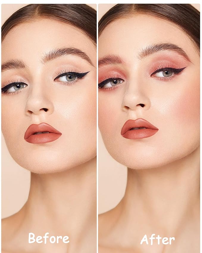 Single Matte Eyeshadow Palette, Red Brown Waterproof Long Lasting Eye Shadow for Older Women, Highly Pigmented Ultra-fine Smooth Eyeshadow Powder Makeup with Lightweight & Ultra-Blendable Formula-B13