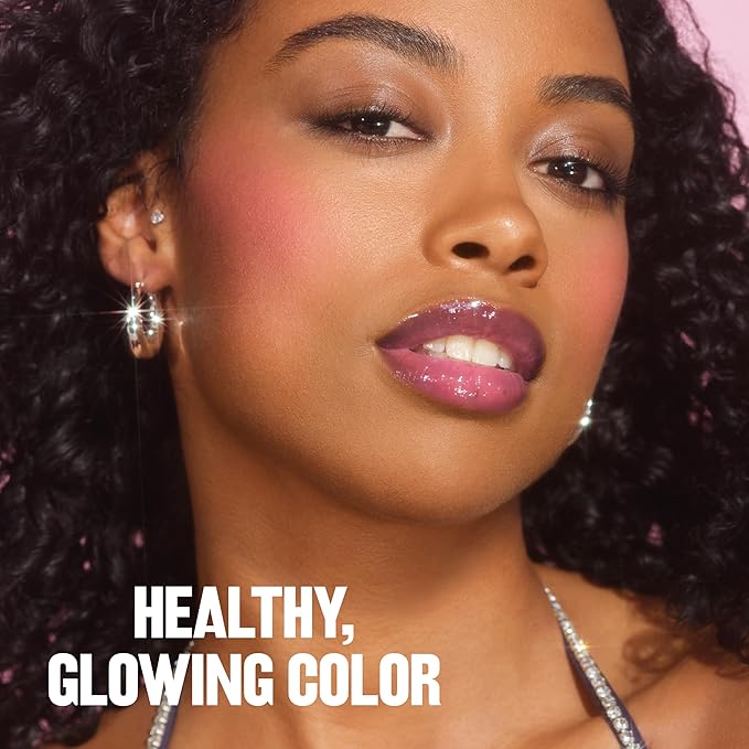 Revlon Glimmer Blush Drops, Liquid Blush for Cheeks, Liquid to Velvety Powder Finish, Glowy, High Pigment, 102 Pink It Over, 0.32 fl oz