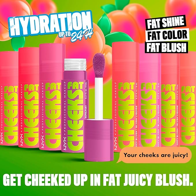 NYX PROFESSIONAL MAKEUP Fat Cheeks Liquid Blush, Buildable, Dewy Blush with Long-Lasting 12HR Wear - Dragon Fruit Drip (Pinky Coral)
