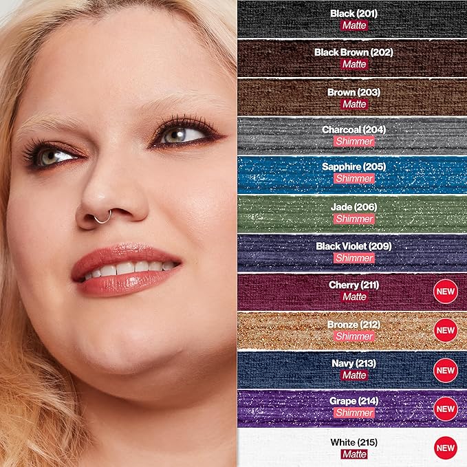 REVLON ColorStay Pencil Waterproof Eyeliner, Smudge-Proof, Eye Makeup with Built-In Sharpener, 215 White, 0.01 oz