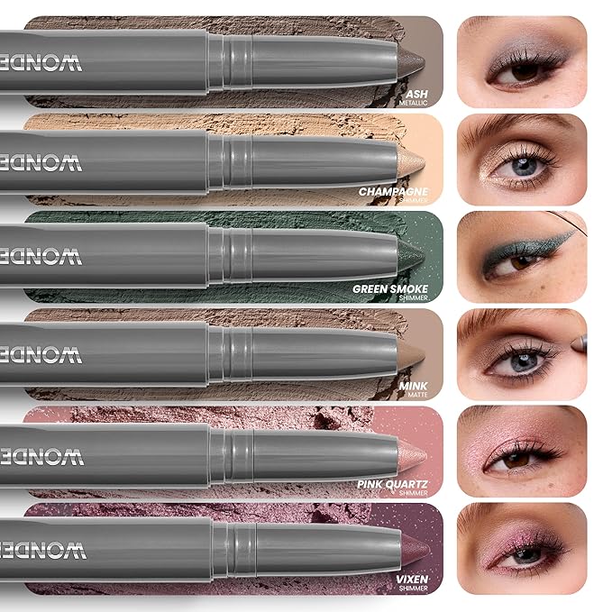 Wonderskin IYKYK Eyeshadow Stick - Longwear Eye Shadow Sticks, Budge-Proof & Waterproof Shimmer Eyeshadow Stick with Built-in Sharpener (Green Smoke)