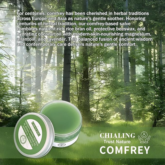 Handmade Organics Comfrey Salve 3.5oz – Natural Herbal Balm for Bones, Muscles, Joints, Knees & Skin - Made In USA - Handcrafted with Slow-Infused Herbs & Mineral-Rich Ingredients for Daily Skin