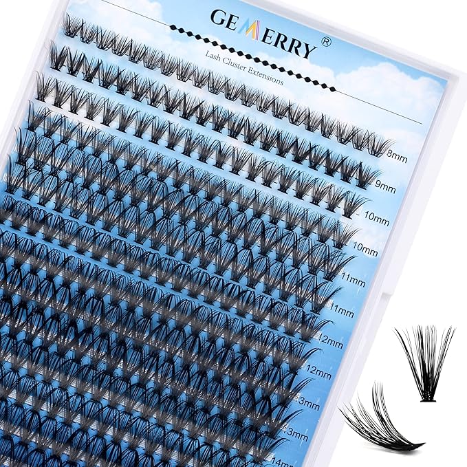 Individual Lashes GEMERRY 280pcs Large Tray 0.07mm Lash Clusters 40D 8-16 MIX D Curl Cluster Lashes Soft &Natural Individual Lashes Cluster Reusable DIY Eyelash Extensions