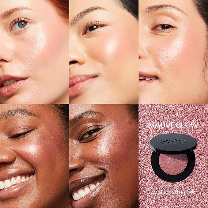 Saie Glow Sculpt Multi-Use Highlighter + Cream Blush Refill - Lightweight with Hyaluronic Acid + Micropearl for Radiant, Glowing Skin - Mauveglow (.02 oz)