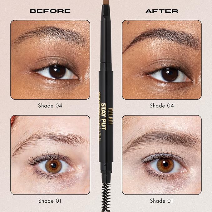 Milani Stay Put Brow Sculpting Mechanical Pencil - Taupe (0.01 Ounce) Cruelty-Free Long-Lasting Eyebrow Pencil that Defines and Shapes Brows