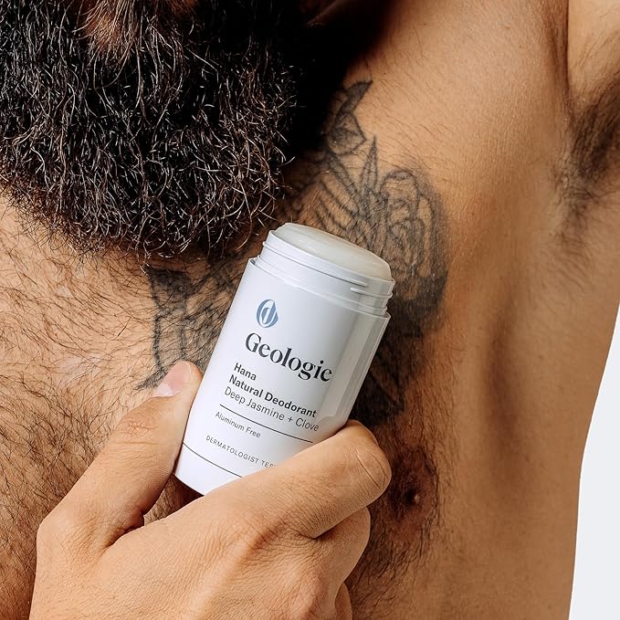 Geologie Hana Natural Deodorant | Jasmine + Clove Scent for Men & Women | Sensitive Skin Safe | Aluminum-Free, Baking Soda-Free, Dermatologist Tested, Vegan, Sulfate-Free, Paraben-Free | (2.6 oz)