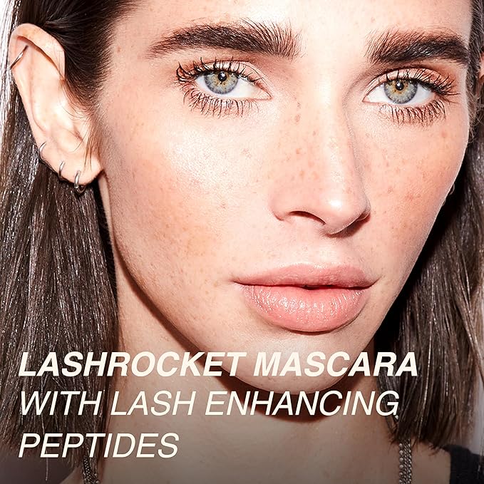 Freck Beauty LASHROCKET Mascara, Infused with Lash Enhancing Peptides, Conditioning & Nourishing, Lashes Appear Fuller, Longer and Stronger with Each Use, Black