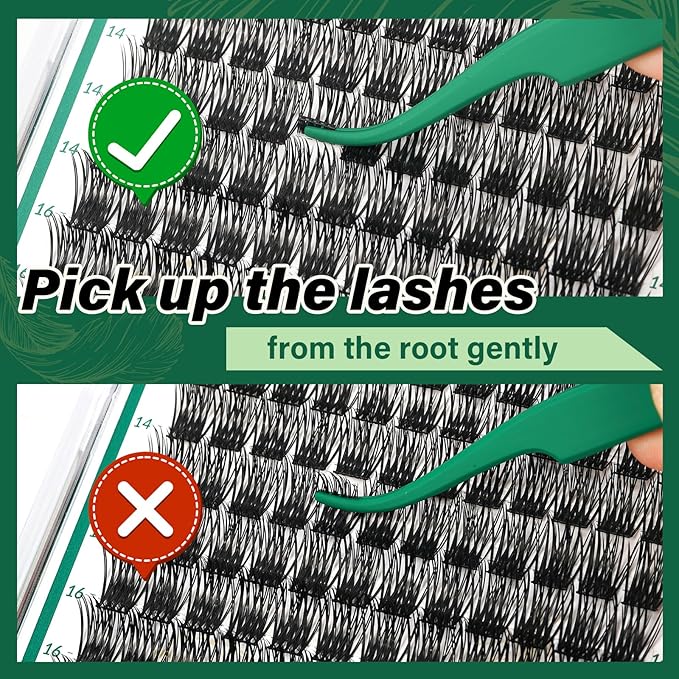 Lash Clusters 144pcs Individual Lashes D Curl 14mm Eyelash Clusters KEYYOU Air Touch Cluster Lashes Super Lightweight Soft Wispy Comfortable Easy DIY at Home(Air03-D-14mm)