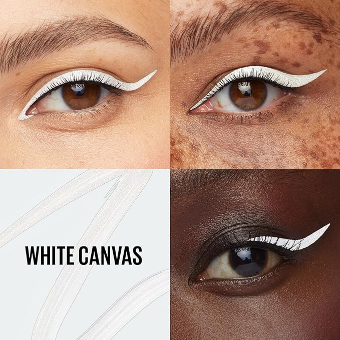 Maybelline Tattoo Studio Dip-Ink Liquid Eyeliner, Waterproof Eyeliner With Up to 24 Hour Wear, White Canvas, 1 Count