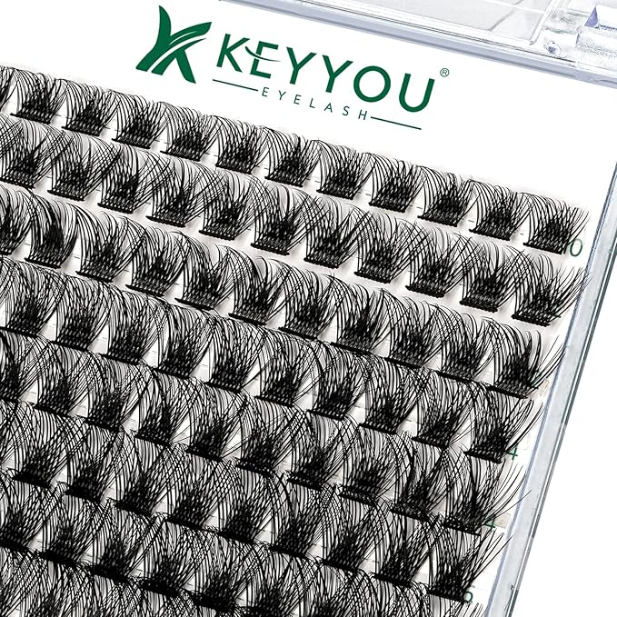 Lash Clusters 96pcs Individual Lashes Y03 D Curl 10-18MIX Cluster Lashes KEYYOU Volume Wispy Lash Extension Soft&Comfortable Easy DIY at Home(Y03 D-10-18MIX)