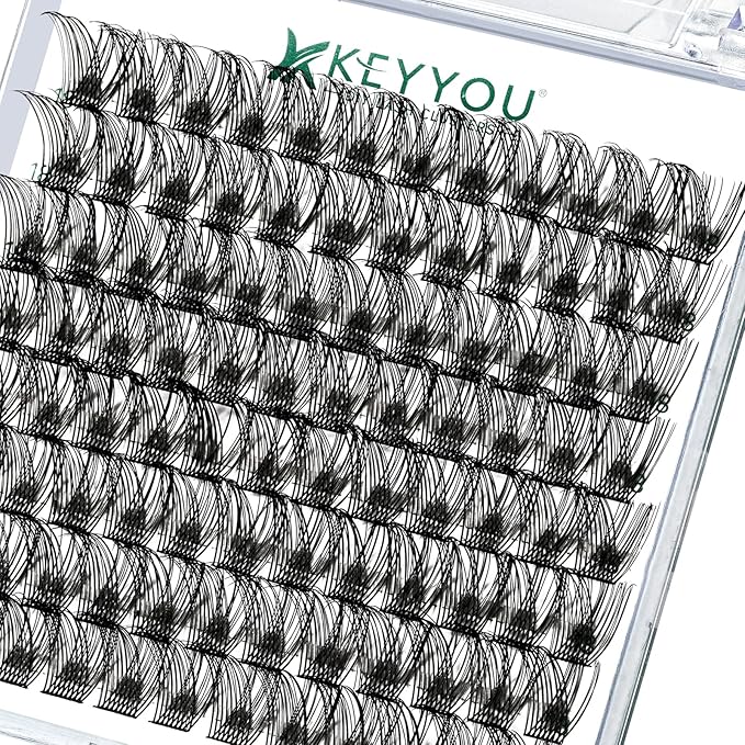 Lash Clusters,96 Pcs Cluster Lashes D Curl 16mm DIY Lash Extensions Eyelash Clusters,KEYYOU Volume Wispy Individual Lashes Soft&Comfortable Easy DIY at Home(Y13,D-16mm)