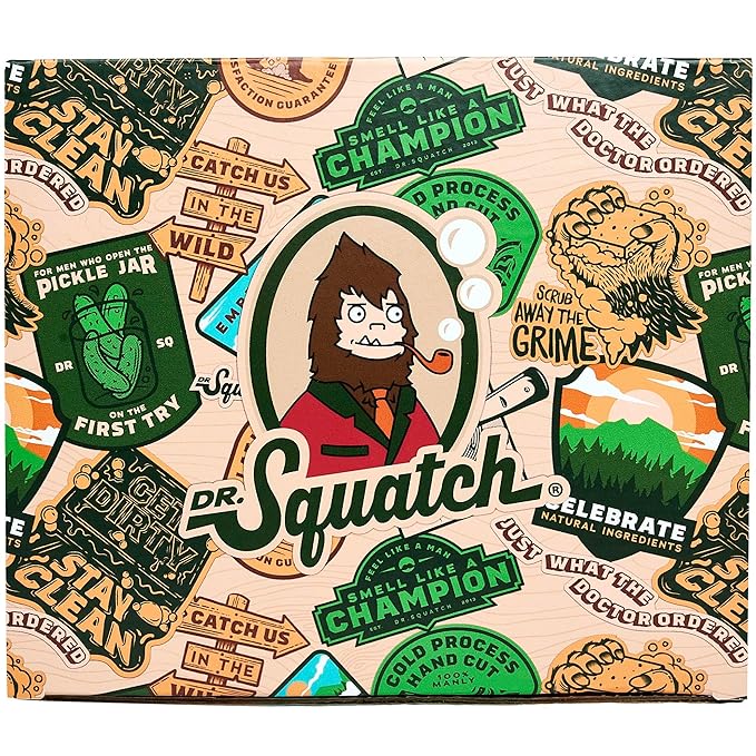Dr. Squatch 2025 Holiday Bundle - Men's Natural 4 Soap and 4 Deodorant Gift Set - Cold Process Soap with No Harsh Chemicals + Odor-Squatching, Aluminum Free Deodorant