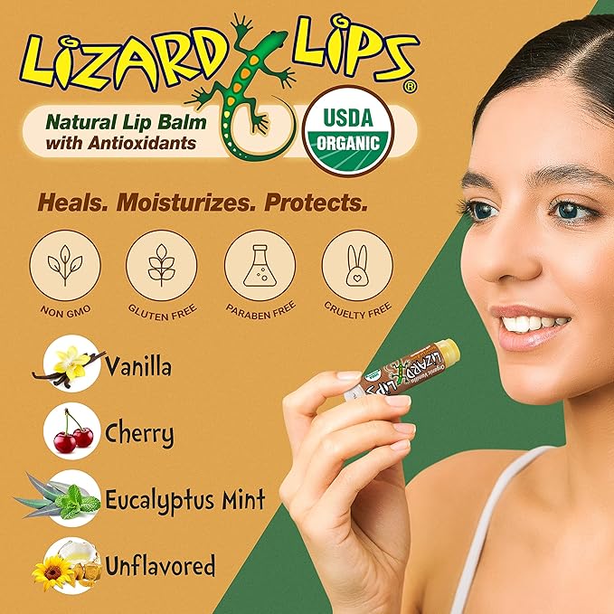 Lizard Lips USDA Certified Organic - Vanilla 4 Pack