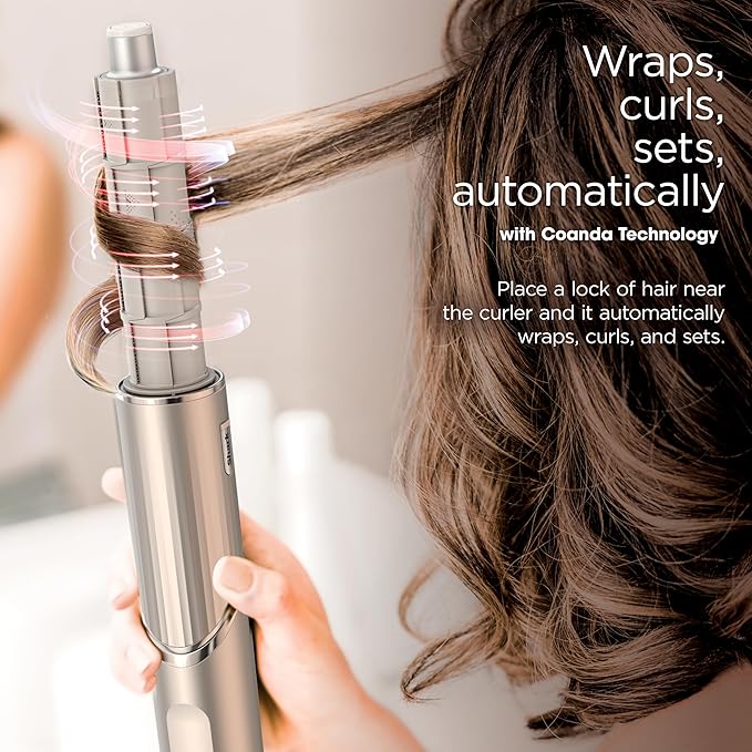 Shark HD430 FlexStyle Air Styling & Drying System, Powerful Hair Dryer Brush & Multi-Styler with Auto-Wrap Curlers, Paddle Brush, Oval Brush, Concentrator Attachment, Stone