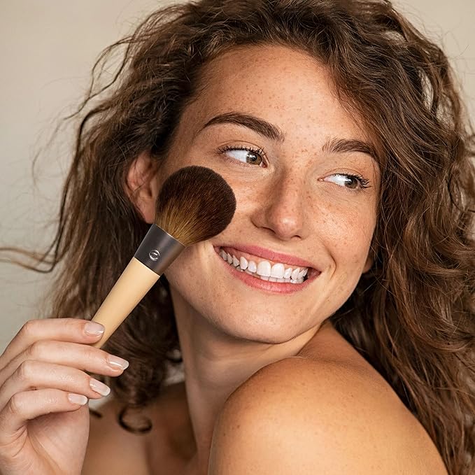 EcoTools Powder Brush, Fluffy Makeup Brush For Loose & Pressed Powder, Best For Setting Makeup, Large Brush Head With Soft, Synthetic Bristles, Eco-Friendly & Cruelty-Free, 1 Count