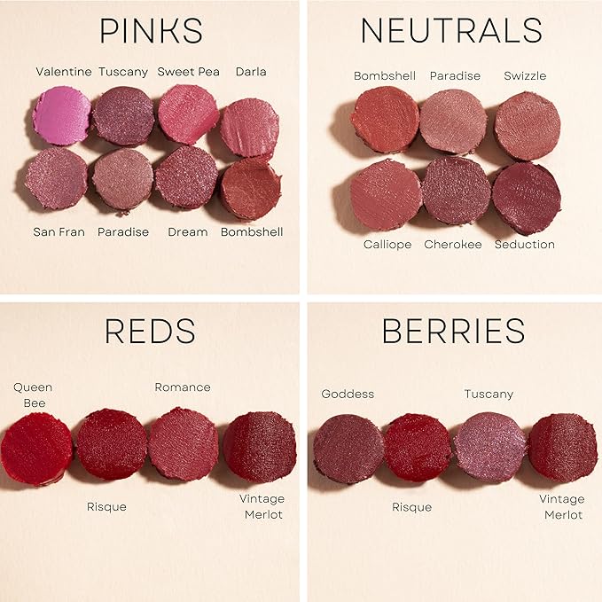 Honeybee Gardens Truly Natural Long Lasting Lipstick, Trinity, Rose/Mauve, Naturally Hydrating & Nourishing, Vegan, Gluten-Free & Cruelty-Free, 0.11 oz / 3g