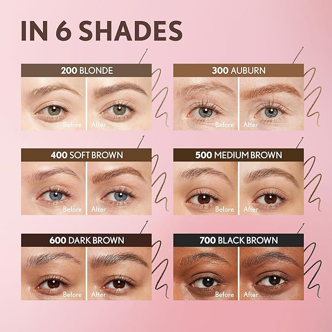 Covergirl Clean Fresh Brow Nano, 500 Medium Brown, Eyebrow Pencil, Ultra-Precise Tip, Waterproof, Transfer-Resistant, Built-In Spoolie, Vegan Formula, 0.001oz