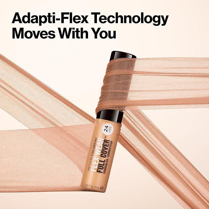 Revlon ColorStay Flex Wear, Full Cover Non-Creasing Concealer, Infused with Hyaluronic Acid & Vitamin E, Flexible Longwear, 010 Vanilla, 0.34 Fl Oz