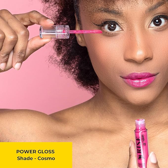 Power Gloss – Fuchsia Pink Non-Sticky Lip Gloss with High Pigment, Hyaluronic Acid, Jojoba & Castor Oil, Vit-E for Bold, Moisturizing Color (Cosmopolitan)