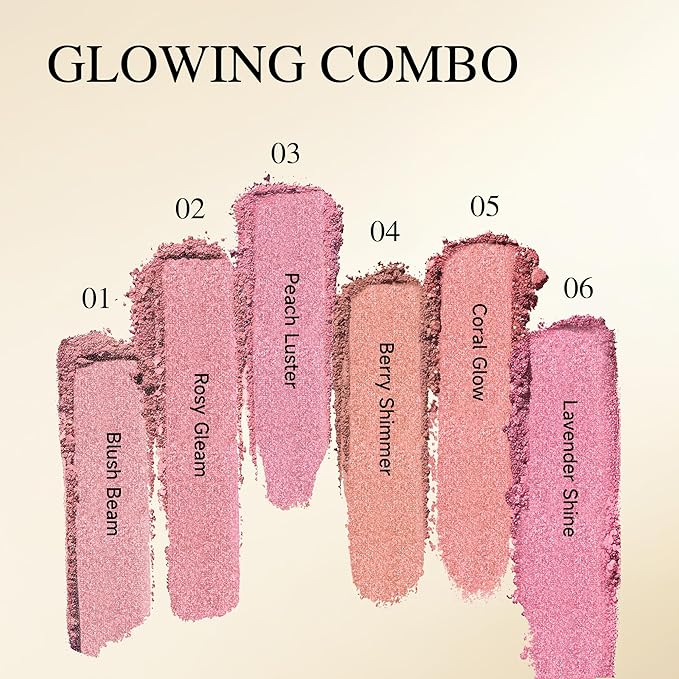 Luminous Blush Powder-Multi-Use Formula, Ultra-Fine & Smooth, Longer-Lasting Wear with Natural Luminous Glow (06#)
