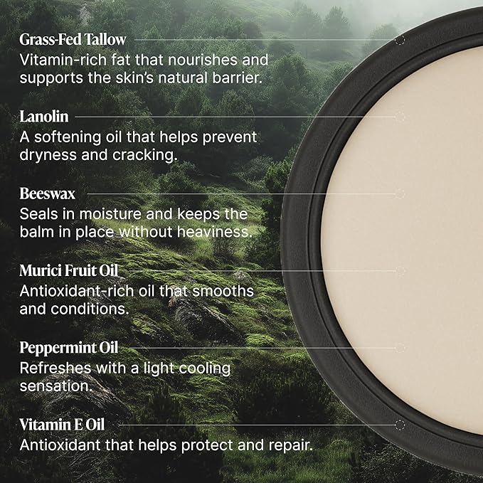 Peppermint Lip Balm, Lip Sleeping Mask & Overnight Moisturizer, Natural & Clean Moisturizing Lip Balm with Vitamins A, D, E, & K, Nourishes & Smooths Texture, Dry and Chapped Lips, Non-toxic