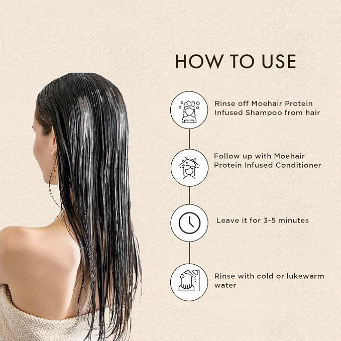 MOEHAIR Protein Infused Hair Conditioner (32 Fl oz) for Chemically Treated, Damaged Dry Hair | Smoothens Split Ends | Adds Shine and Luster