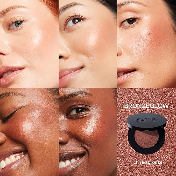 Saie Glow Sculpt Multi-Use Highlighter + Cream Blush - Lightweight with Hyaluronic Acid + Micropearl for Radiant, Glowing Skin - Bronzeglow (.02 oz)
